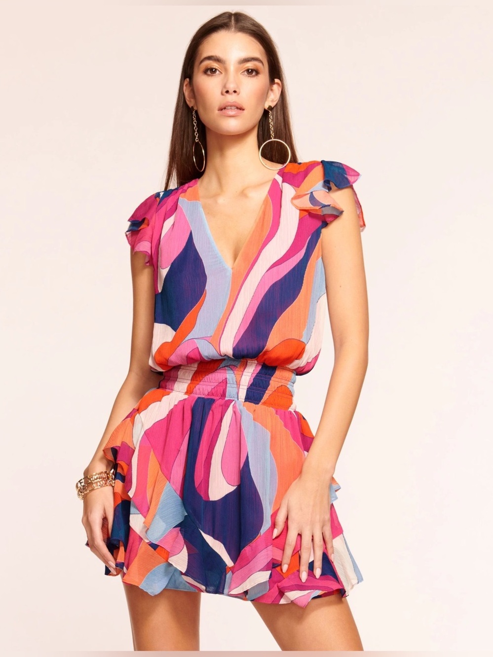 🆕NWT Ramy Brook Simone Smocked Mini Dress